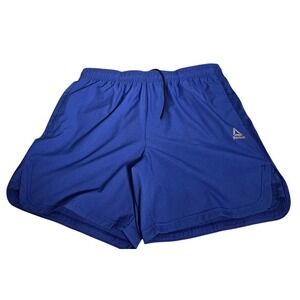 Reebok Mens Blue Athletic Running Training Shorts 2XL Zipper Pocket. 775